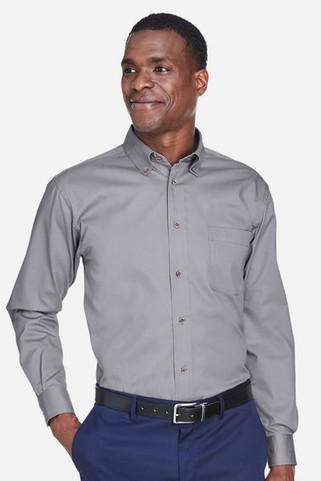 Harriton M500T - Mens Tall Easy Blend Long-Sleeve Twill
