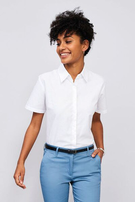 SOL'S 16030 - Elite Camisa Oxford De Manga Curta Para Senhora