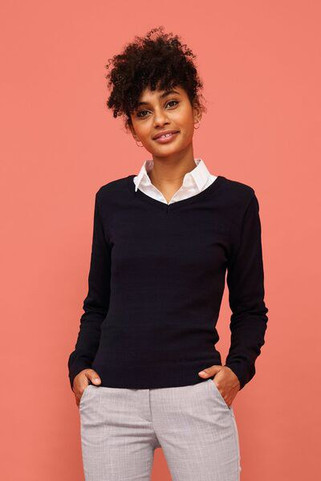 SOLS 90010 - Sweater Galaxy med V-udskæring til kvinder