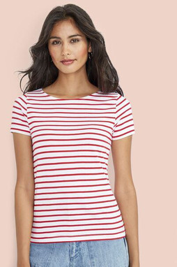 SOLS 01399 - MILES WOMEN Round Neck Striped T Shirt