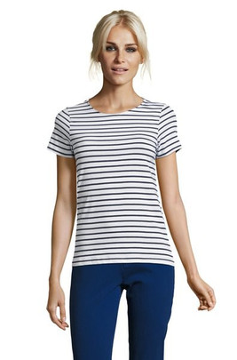 SOL'S 01399 - MILES WOMEN Round Neck Striped T Shirt