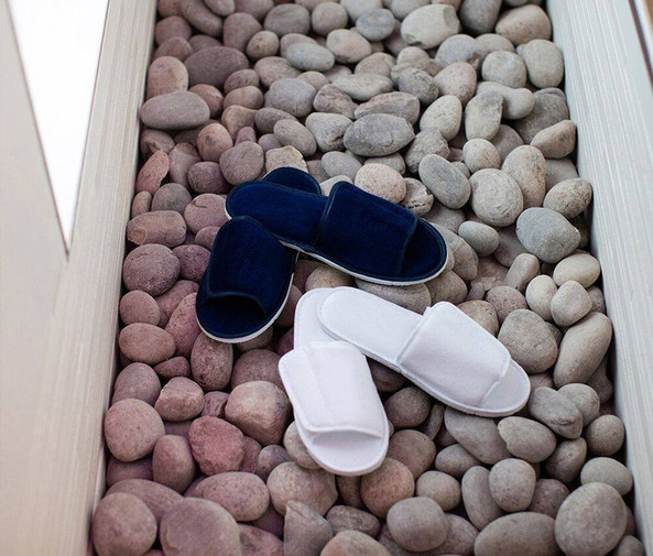 Towel City TC067 - Open toe slippers with hook and loop strap