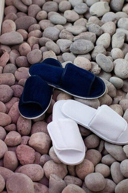 Towel City TC067 - Open toe slippers with hook and loop strap