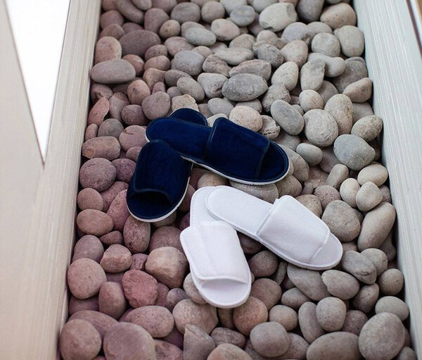 Towel City TC067 - Open toe slippers with hook and loop strap