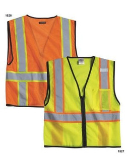 ML Kishigo 1527-1528 - Economy Vest with Contrast Zipper Front