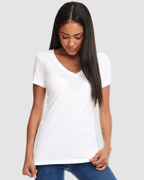 Next Level 1540 - Camiseta Mujer Confort V de Algodón y Poliéster