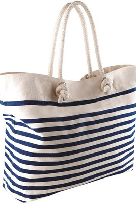 Kimood KI0242 - Sailor-Style Cotton Canvas Beach Tote