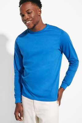 Roly CA1204 - POINTER  Long-sleeve t-shirt in tubular fabric with 4-layer crew neck and 1x1 ribbed cuffs