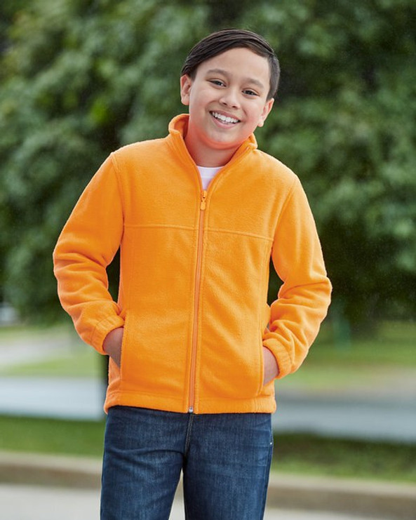 Harriton M990Y - Youth 8 oz. Full-Zip Fleece