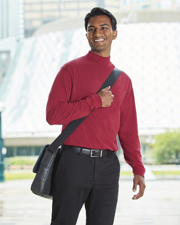 Devon & Jones D420 - Sueded Cotton Jersey Mock Turtleneck