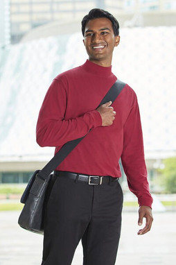 Devon & Jones D420 - Sueded Cotton Jersey Mock Turtleneck