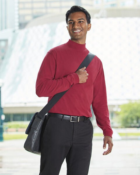 Devon & Jones D420 - Sueded Cotton Jersey Mock Turtleneck
