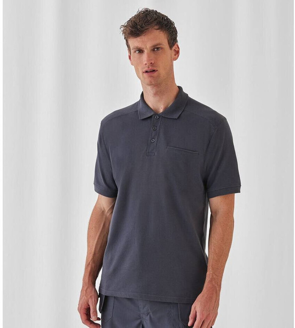 B&C Pro BC815 - Men's short-sleeved polo shirt with chest pocket