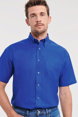 Russell Collection JZ933 - Chemise Manche Courte Homme Oxford Coton