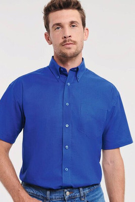 Russell Collection JZ933 - Men's Oxford Cotton Short Sleeve Shirt