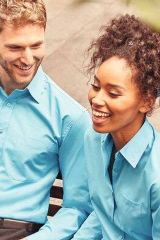 Russell Collection JZ934 - Classic Mens Poplin Shirt with Whalebone Collar