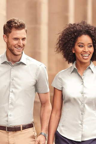 Russell Collection JZ947 - Herren Kurzarm Fitted Hemd