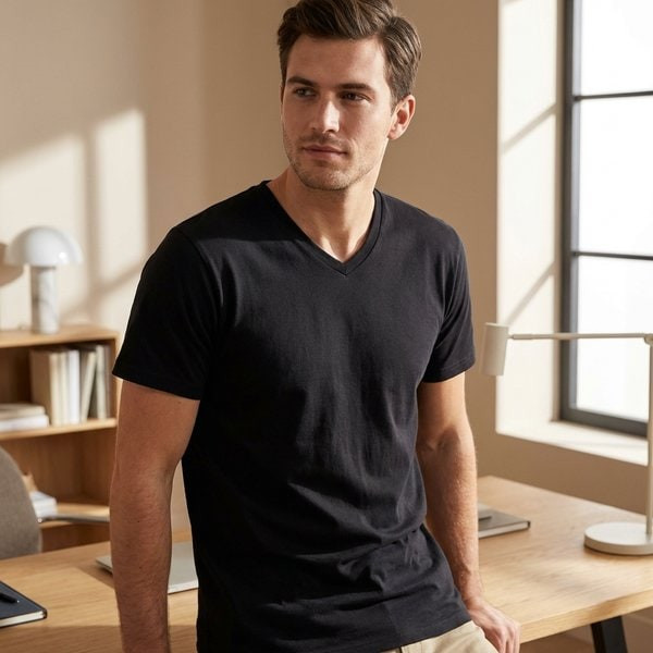 Fruit of the Loom Heren Stay Tucked V-hals T-shirt ondergoed (Pack van 6), Regular - Zwart & Grijs - 6 Pack, S Fruit of the Loom Heren Stay Tucked V-hals T-shirt ondergoed (Pack van 6), Regular - Zwart & Grijs - 6 Pack, S