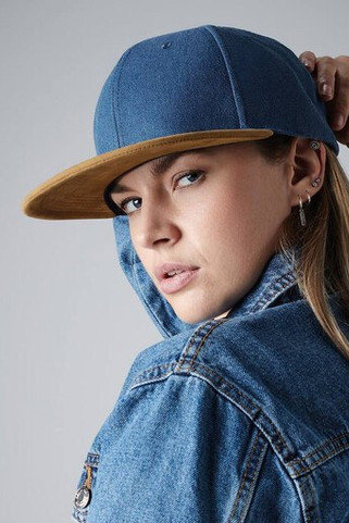 Beechfield BF668 - Beechfield Mens Urban Snapback Cap with Suede Visor