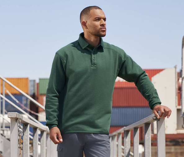 Russell JZ012 - Moletom polo masculino com gola