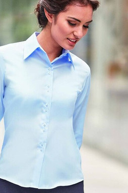 Russell Collection JZ56F - Camicia da donna a maniche lunghe Ultimate Non-Iron
