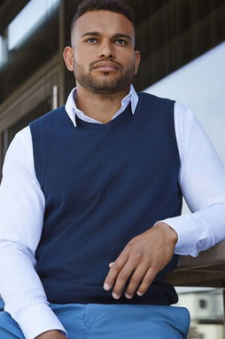 Russell Collection JZ962 - Camicia da uomo a maniche lunghe a spina di pesce