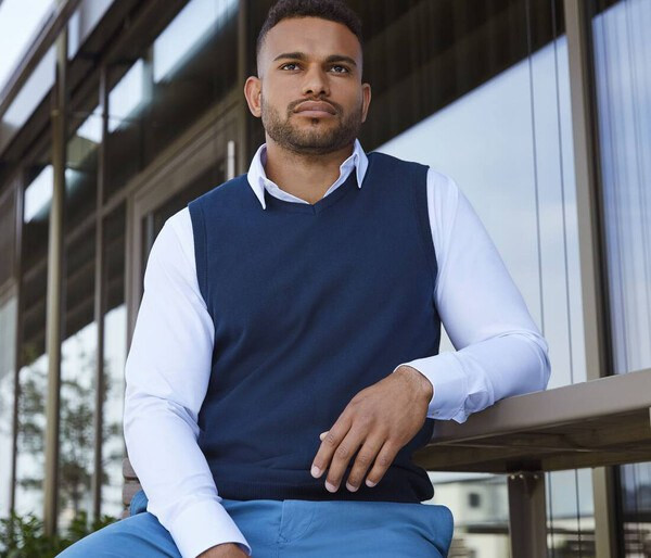 Russell Collection JZ962 - Košulja s dugim rukavima s uzorkom riblje kosti