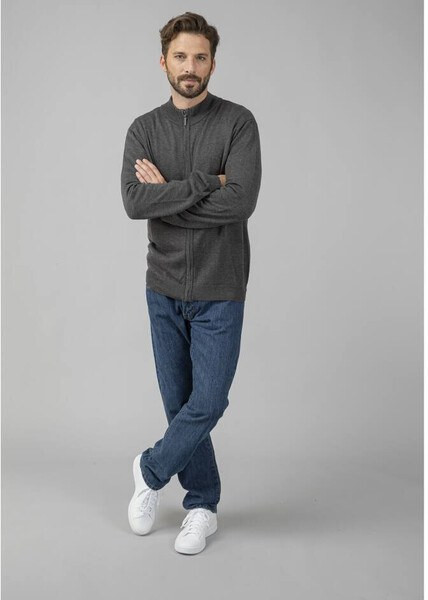 Pen Duick PK453 - Classic Ribbed Full Zip Cotton Blend Jumper