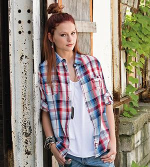 Burnside 5222 - LADIES' PLAID PATTERN WOVEN