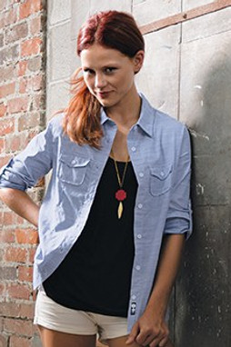 Burnside 5247 - LADIES LONG SLEEVE WOVEN TEXTURE SHIRT