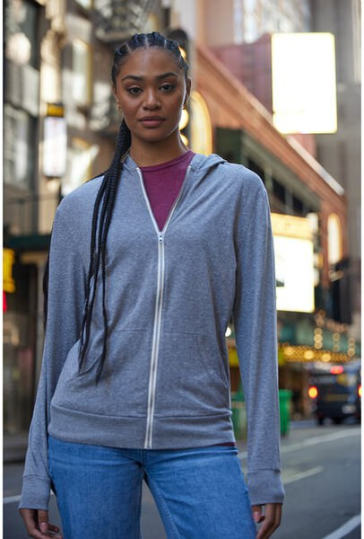 Threadfast 302Z - Unisex Triblend Full-Zip Light Hoodie