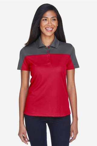 Core 365 CE101W - Polo piqué Performance Balance Color Block pour femme
