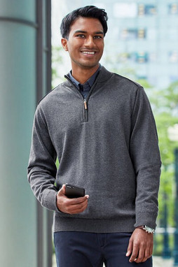 Devon & Jones DG478 - Pull demi-zippé tout confort pour les hommes de Manchester.