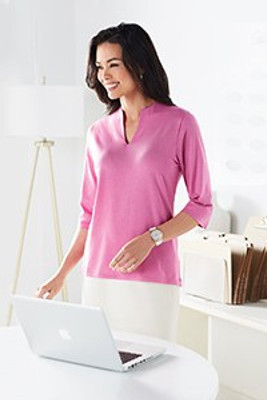 Devon & Jones DP188W - Ladies Perfect Fit Tailored Open Neckline Top