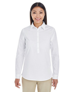 Devon & Jones DP610W - Chemisier Top tunique à demi-patte pour femme Perfect Fit