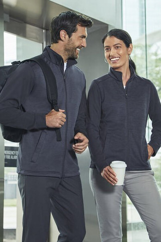 Devon & Jones DG796 - Mens Newbury Colorblock Mélange Fleece Full-Zip