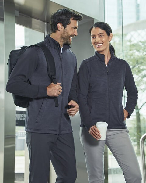 Devon & Jones DG796W - Chandail Newbury Fleece Mélange Colorblock Full-Zip - Femme