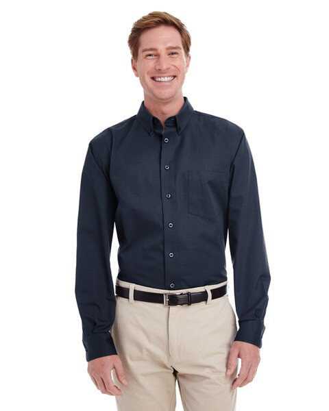 Harriton M581T - Men's Tall Cotton Twill Shirt with Teflon Protection