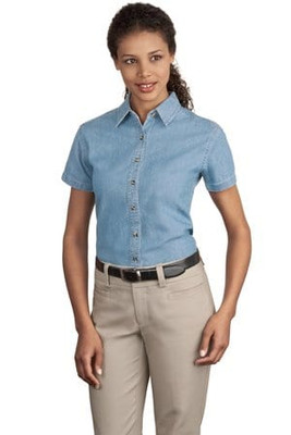 Port & Company LSP11 - Ladies Short Sleeve Value Denim Shirt