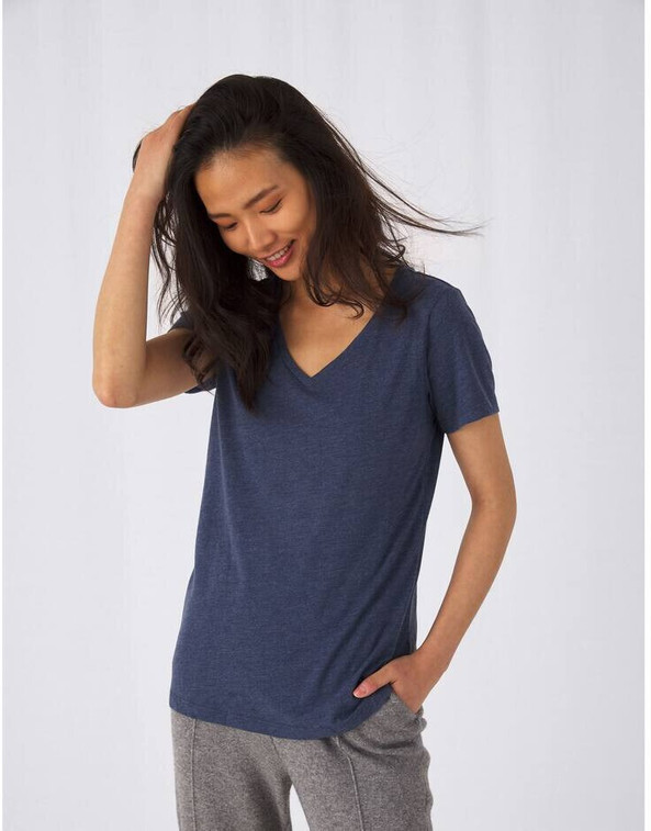 B&C BC058 - Women's tri-blend v-neck t-shirt