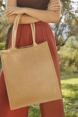 Westford mill WM409 - Eco-Friendly Jute Tote with Customizable Design