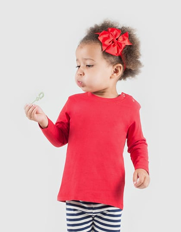 Larkwood LW021 - Premium Cotton Long Sleeve T-Shirt with Snap Buttons