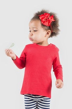 Larkwood LW021 - Premium Cotton Long Sleeve T-Shirt with Snap Buttons