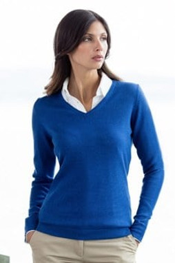 Henbury H721 - Ladies Lightweight Cotton Acrylic V Neck Sweater