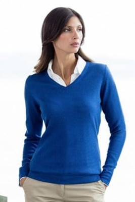 Henbury H721 - Ladies Lightweight Cotton Acrylic V Neck Sweater