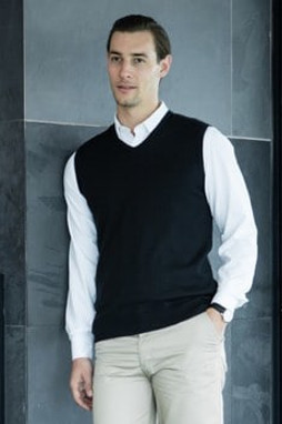 Henbury H724 - Lightweight Sleeveless Cotton Acrylic V Neck Sweater