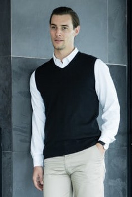 Henbury H724 - Lightweight Sleeveless Cotton Acrylic V Neck Sweater