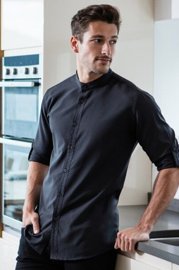 Henbury H592 - Mandarin Roll Sleeve Anti-Bac Wicking Shirt