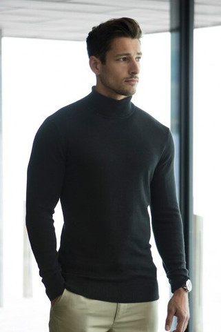 Henbury H727 - Eleganter Feinstrick Rollkragenpullover