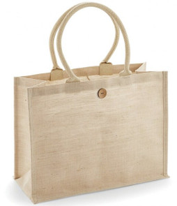 Westford mill W447 - Eco-Friendly Juco Shopper Tote with Cotton Handles